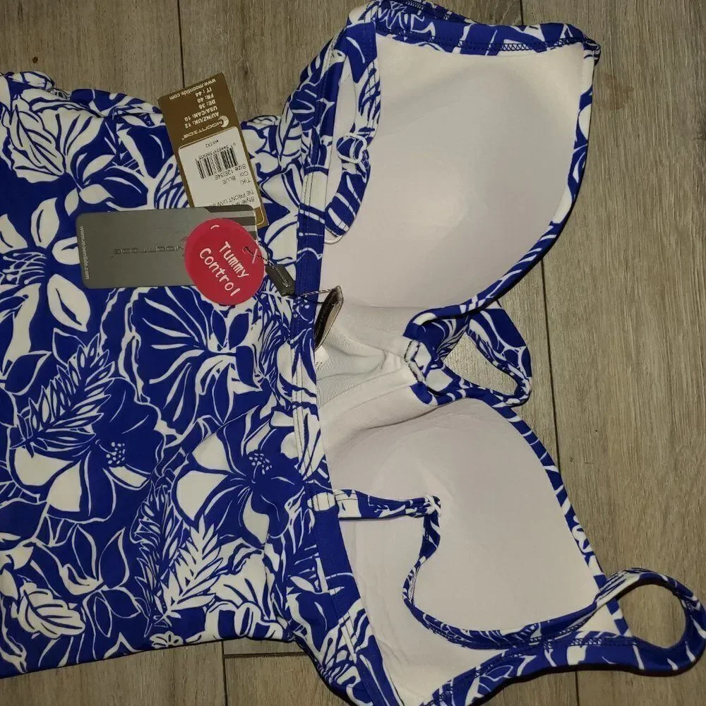 Moontide Tie Front SZ 12 One-Piece Swimsuit